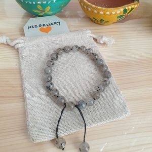 Adjustable genuine  gemstone bracelet -Labradorite